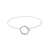 CZ Circle Buckle Bangle Bracelet (B44)