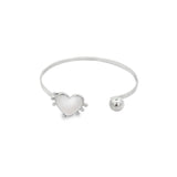 Enamel Heart Wrist Cuff Bangle Bracelet (B29)
