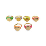 Enamel Ring Adjustable Stackable Rings