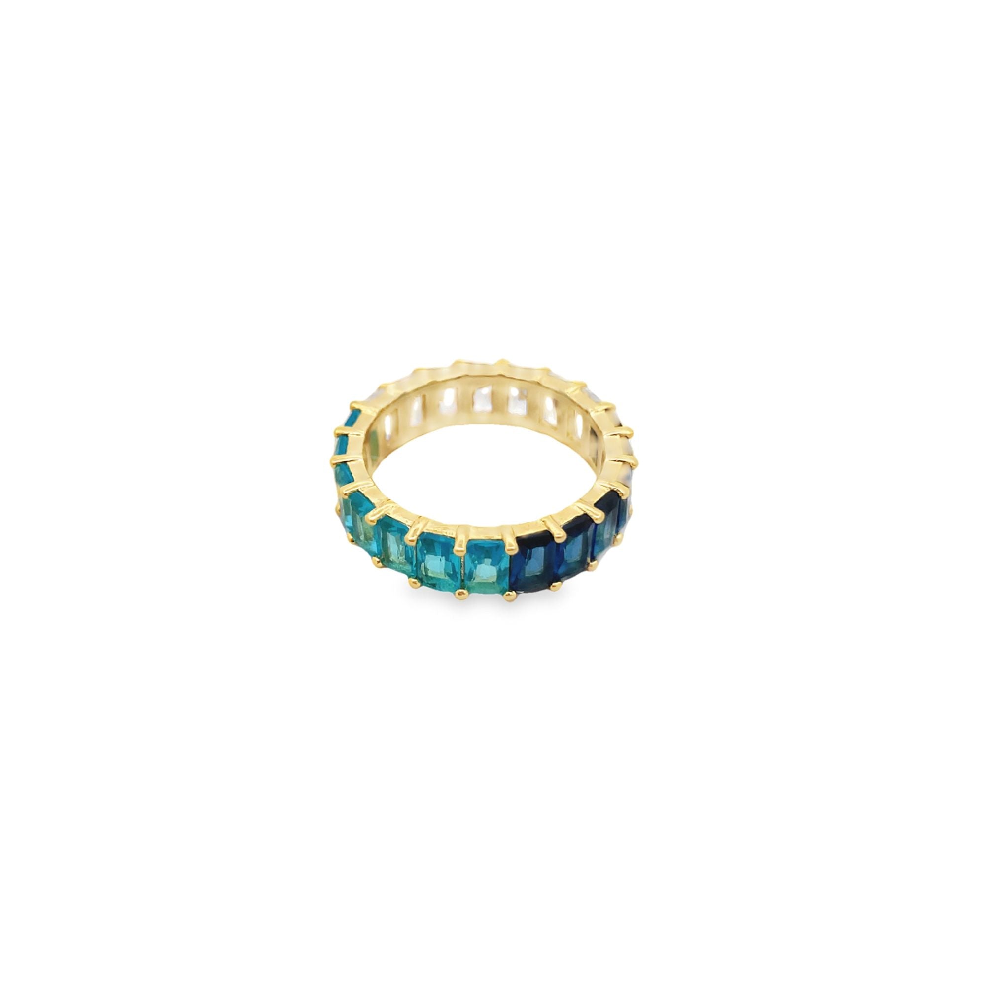 Ring With Colored Ombré CZ Stones (D56)