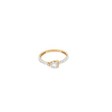 Enamel Ring Band With Oval Cut CZ Stones
