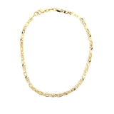 18K Gold Filled 3mm Flat Designed Diamond Cut Mariner Anklet (E227)(F64)