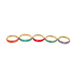 Enamel Ring Band With A Single CZ Stone (D54B)