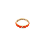 Enamel Ring Band With A Single CZ Stone (D54B)
