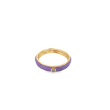 Enamel Ring Band With A Single CZ Stone (D54B)
