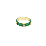 Enamel Ring With CZ Stones (D48)