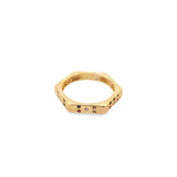 Hexagon Ring With Multi-color CZ Stones (D66)