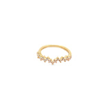 Sawtooth Wave CZ Slim Thin Ring