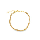 Smooth Quadruple Snake Box Anklet (H146/E255/I502)