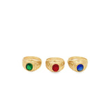 Thick Ring Band With Stone (D89)