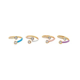 Colorful band CZ Heart Open Ring