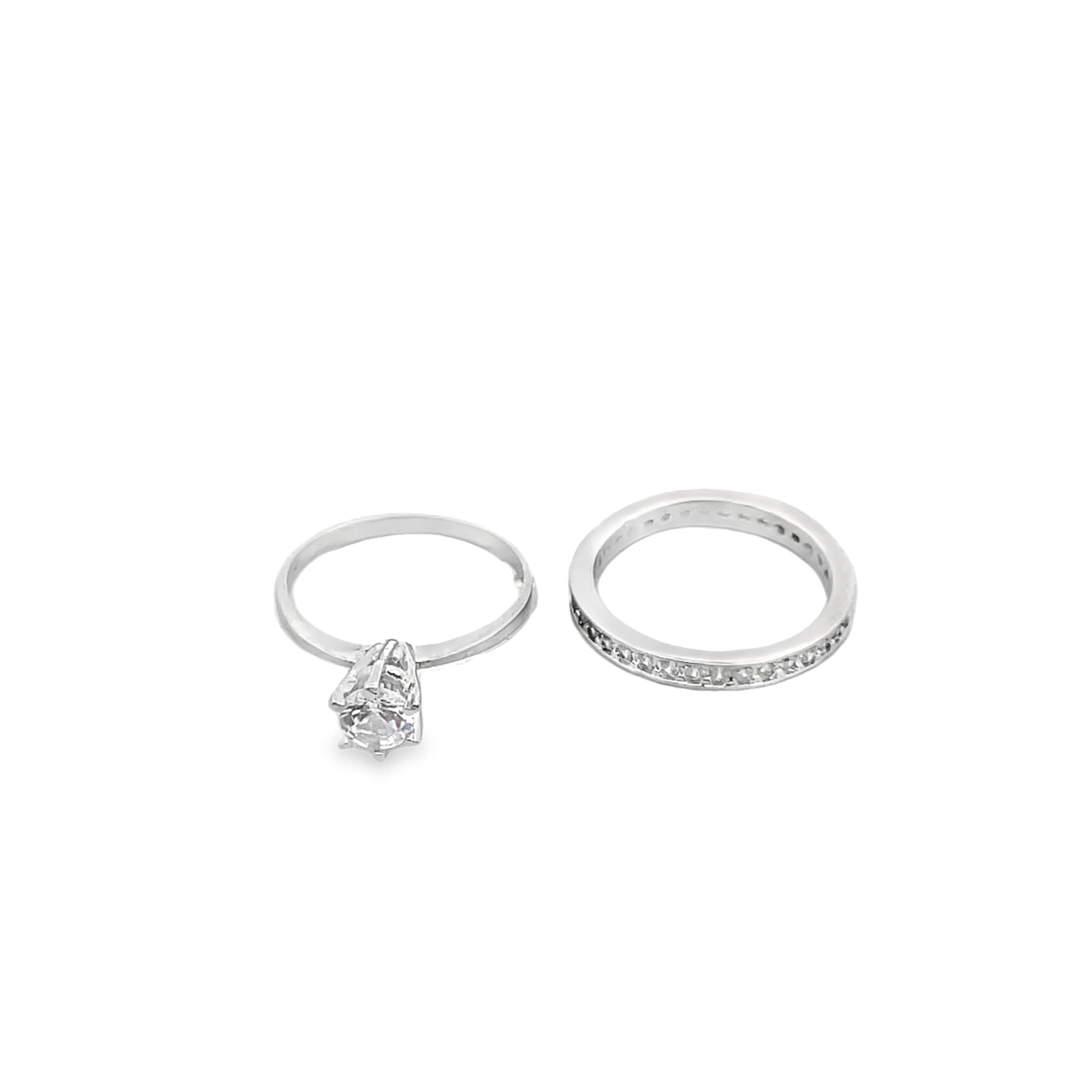 Wedding Band and Engagement Ring Set (D112)