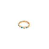 Colorful Enamel Part CZ Heart Ring