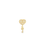 Pave Heart Lock Pendant Charm