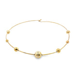 Collar Choker With Gold Beads (F202)