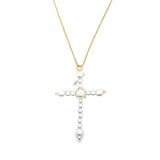 Pearl Cross Necklace (H155)
