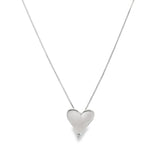 Heart Pendant With CZ Clear Stones Dainty Delicate Box Chain Necklace (G113)