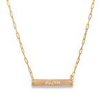 Dainty Paperclip Chain "Love, Faith, Hope, Blessed" Tag Charm Necklace (G130)