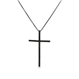 Slim Long Cross Crucifix Necklace With CZ Stones (G166)