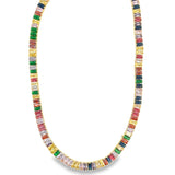 Necklace With Multi Color CZ Cubic Zirconia Stones (G191)
