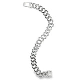 9mm Curb Cuban Bracelet Chain With Clear Cubic Zirconia Stones (I292)