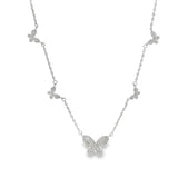 CZ Butterfly Charms Layering Rolo Necklace (G70)