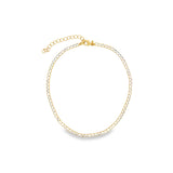 Round Stone Cut Tennis Anklet (E232)