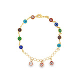 Evil Eye Charm And Dangle Charms Anklet (E145)