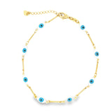 Oval Evil Eye Charm Anklet (E153)