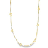 CZ Pave Butterfly Charm Tennis Choker Necklace (G71)