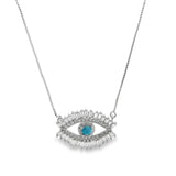 Evil Eye Dainty Necklace With CZ Stones (G109)