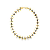 Black Evil Eye Round Fringe Chain Bracelet (I217)