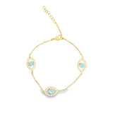 Lucky Eye CZ Cable Chain Bracelet (I228)