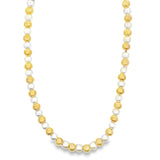 5mm Pearl & Gold Bead Ball Chain Necklace (F255)