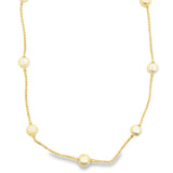 Ball Chain With 8mm Synthetic Pearls Necklace (F250)