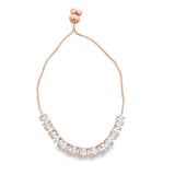 Adjustable Box Chain Bracelet With Large Clear CZ Stones (I120)
