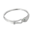 Half CZ Paved Panther Bite Bracelet (B131)