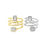 CZ Spiral Spring Coil Style Ring (D129)