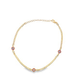 18K Gold Filled Evil Eye Charm Anklet (E151)