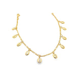 18K Gold Filled Puka Shell Charm Anklet (E69)