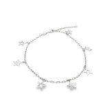 18K Gold Filled Paper Clip Link Star Anklet (E183)