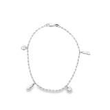 18K Gold Filled Figa Hand Hearts Dangle Charms Anklet (E118)