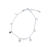 18K Gold Filled Star Rolo Anklet (E186)