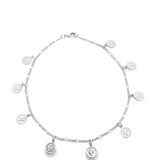 18K Gold Filled Coin Charm Anklet (E8)