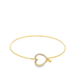 CZ Heart Buckle Bangle Bracelet (B45)