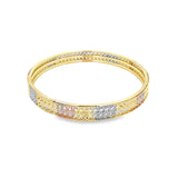 10mm Three Toned Designed Textured Bangle (B16)