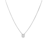 Round CZ Stone Charm Dainty Box Necklace (G169)