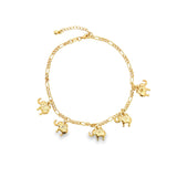 Dangle Large Elephant Charm Anklet (E196)
