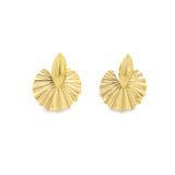 18K Gold Filled Clam Abstract Style Stud Earrings (L453)