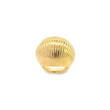 High End Exclusive Thick Croissant Ribbed Dome Ring (D110)